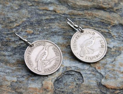 Six Pence Earring on Sterling Silver